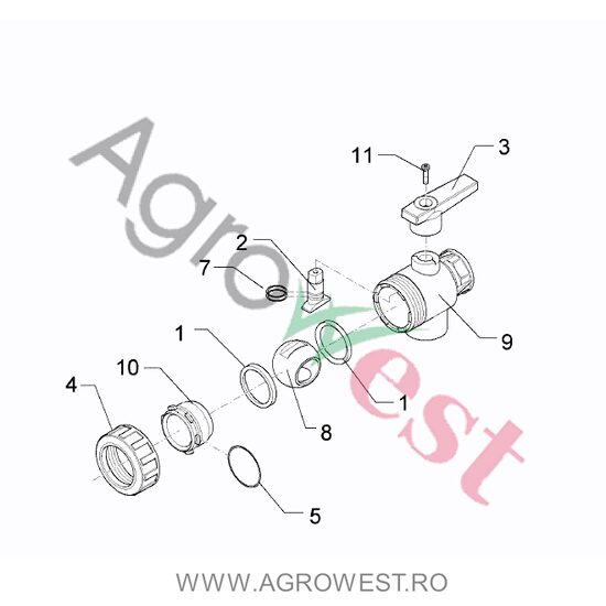 VENTIL CU BILA G1 1/2 F61 0154