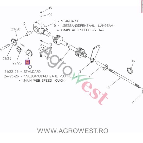 ROATA DE LANT 1x5/8"-T15 014.00042