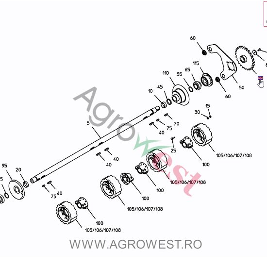 ROATA DE LANT 1x1/4"-T24 014.00795